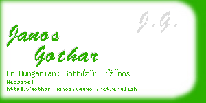 janos gothar business card
